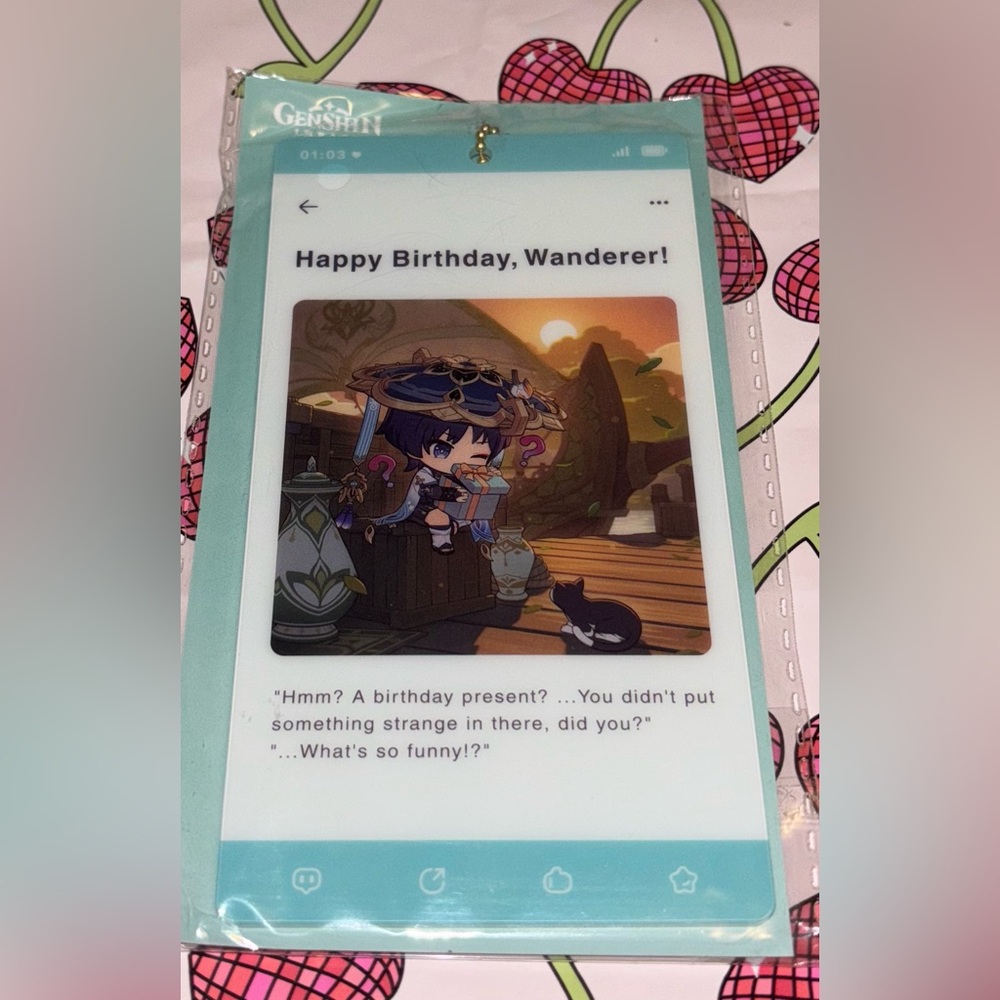 Genshin impact birthday wishes keychain NEW